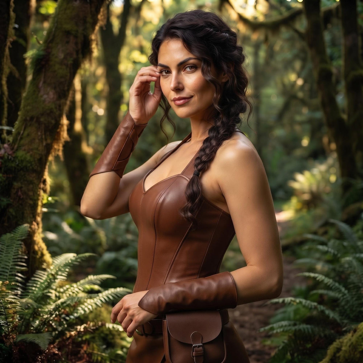 Medieval Fantasy Leather Corset | LARP Ranger Armor Outfit | Huntress Cosplay Costume