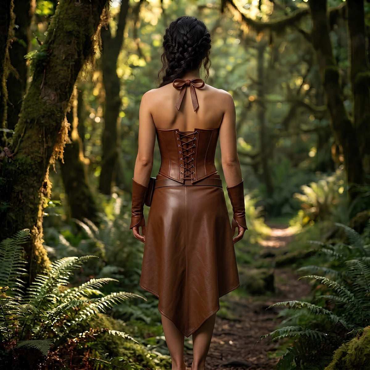 Medieval Fantasy Leather Corset | LARP Ranger Armor Outfit | Huntress Cosplay Costume