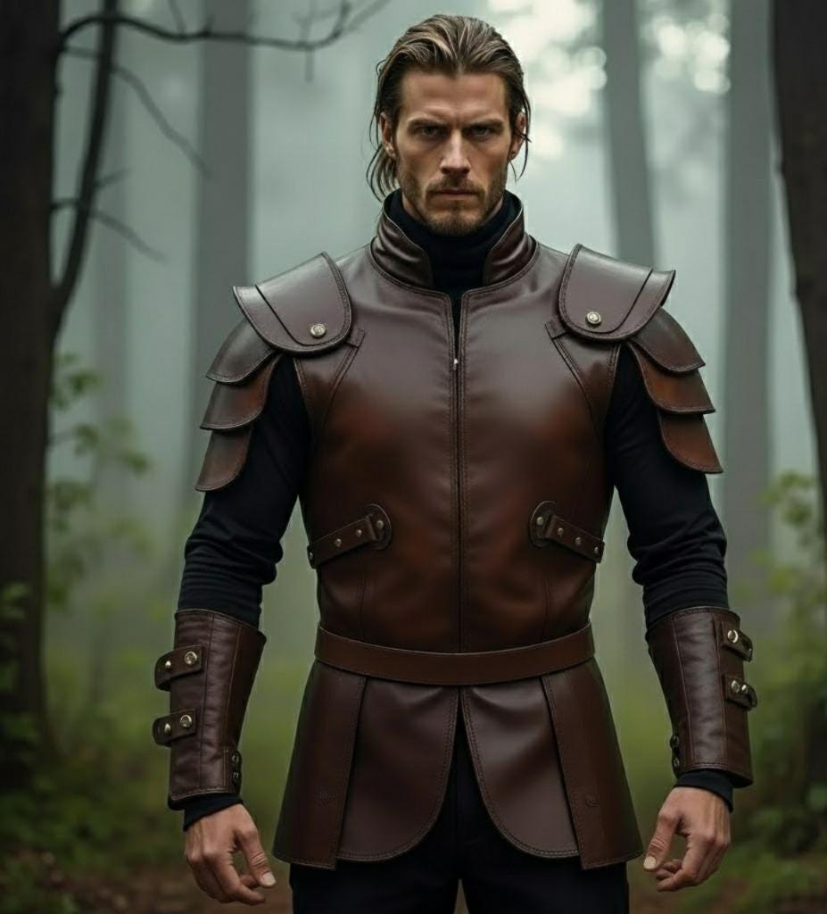 Brown Genuine Leather Armor | Medieval Warrior Costume For Him | Viking LARP Chest plate | Fantasy Cosplay Outfit | Tactical Shoulder Armor