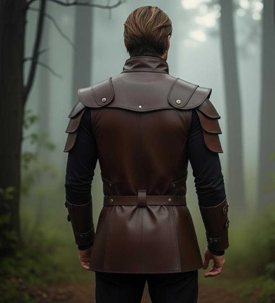 Brown Genuine Leather Armor | Medieval Warrior Costume For Him | Viking LARP Chest plate | Fantasy Cosplay Outfit | Tactical Shoulder Armor