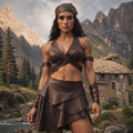 Women's Fantasy Amazon Costume | Medieval Barbarian Crop Top | Renaissance LARP Warrior Outfit