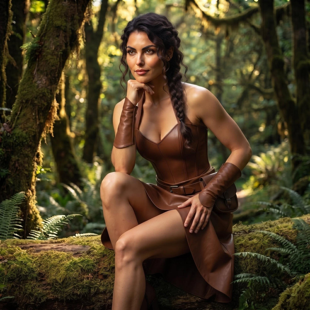 Medieval Fantasy Leather Corset | LARP Ranger Armor Outfit | Huntress Cosplay Costume