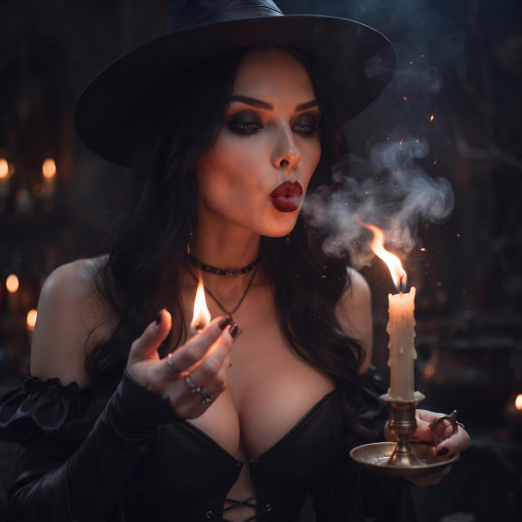 Black Women's Witch Dress | Leather Corset Hat Set | Dark Sorceress Halloween Costume