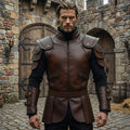Brown Genuine Leather Armor | Medieval Warrior Costume For Him | Viking LARP Chest plate | Fantasy Cosplay Outfit | Tactical Shoulder Armor