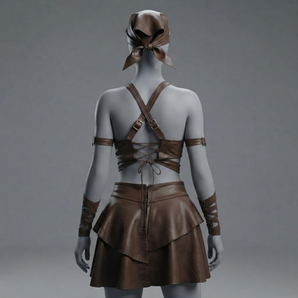 Women's Fantasy Amazon Costume | Medieval Barbarian Crop Top | Renaissance LARP Warrior Outfit