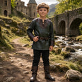 Kids Leather Medieval Tunic | Childrens Renaissance LARP Outfit | Forest Ranger Fantasy Costume