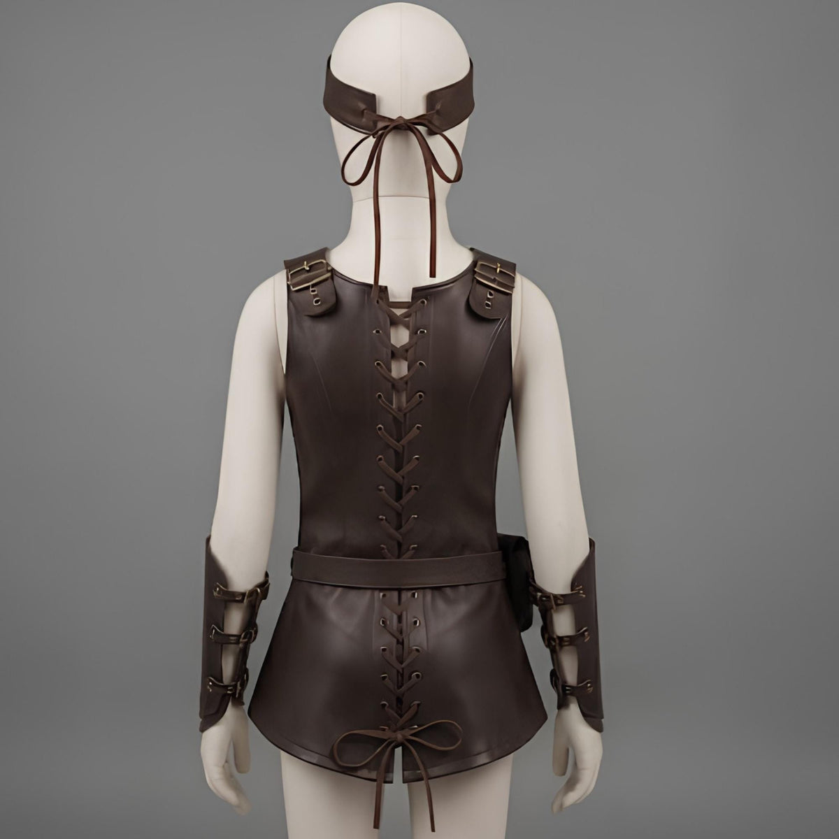 Fantasy Ranger Costume for Girls | Childrens Leather Armor Vest Set | Renaissance LARP Warrior Outfit